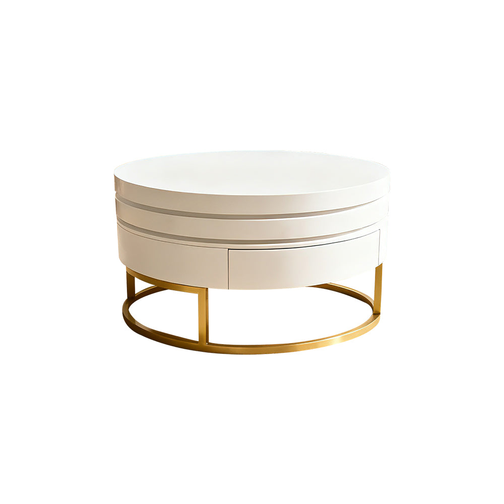 Otating Fire Wheel Coffee Table with Storage Drawers