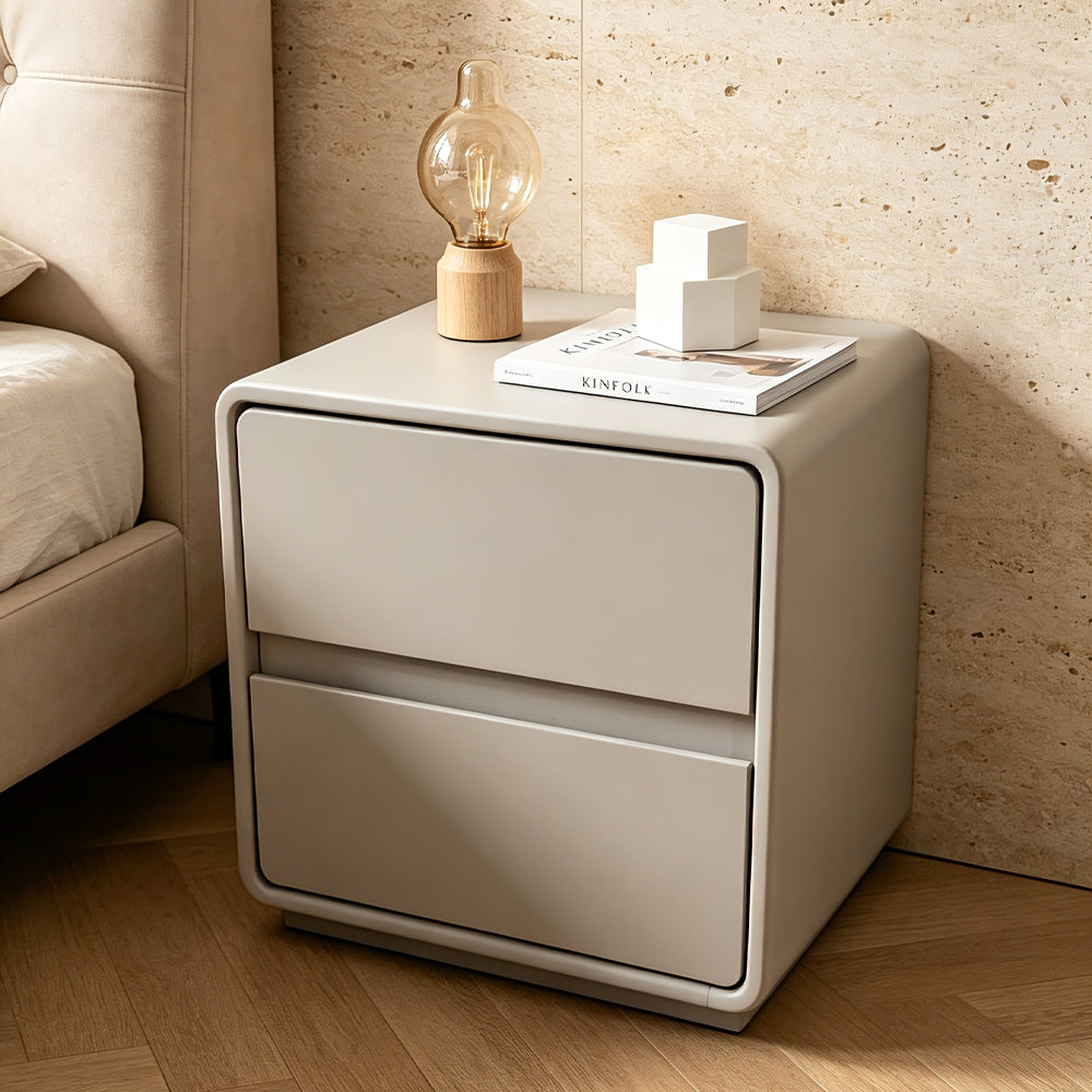 Cream Style PU Leather Bedside Table