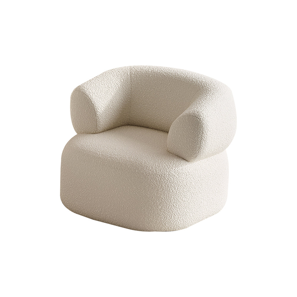 Creamy Teddy Velvet Armchair