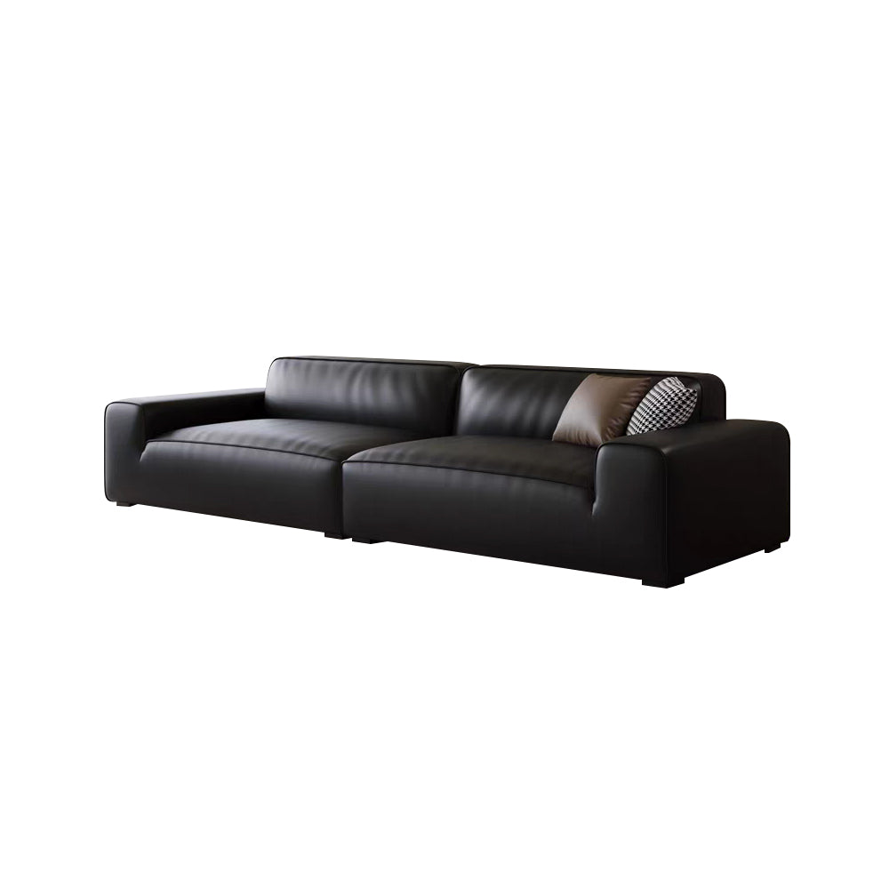 Bold Black Leather Sofa/2.8M