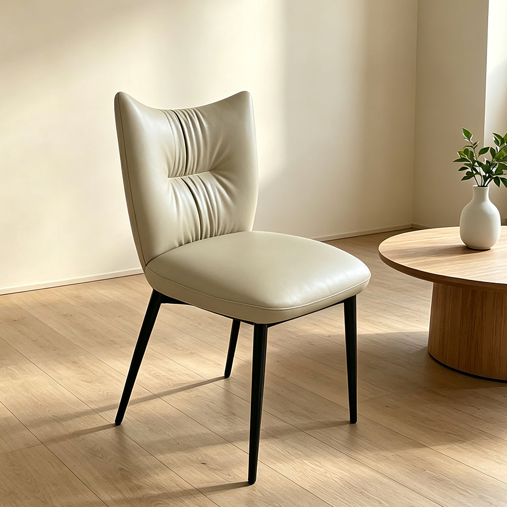 Modern Upholstered Dining Chair with Curved Backrest