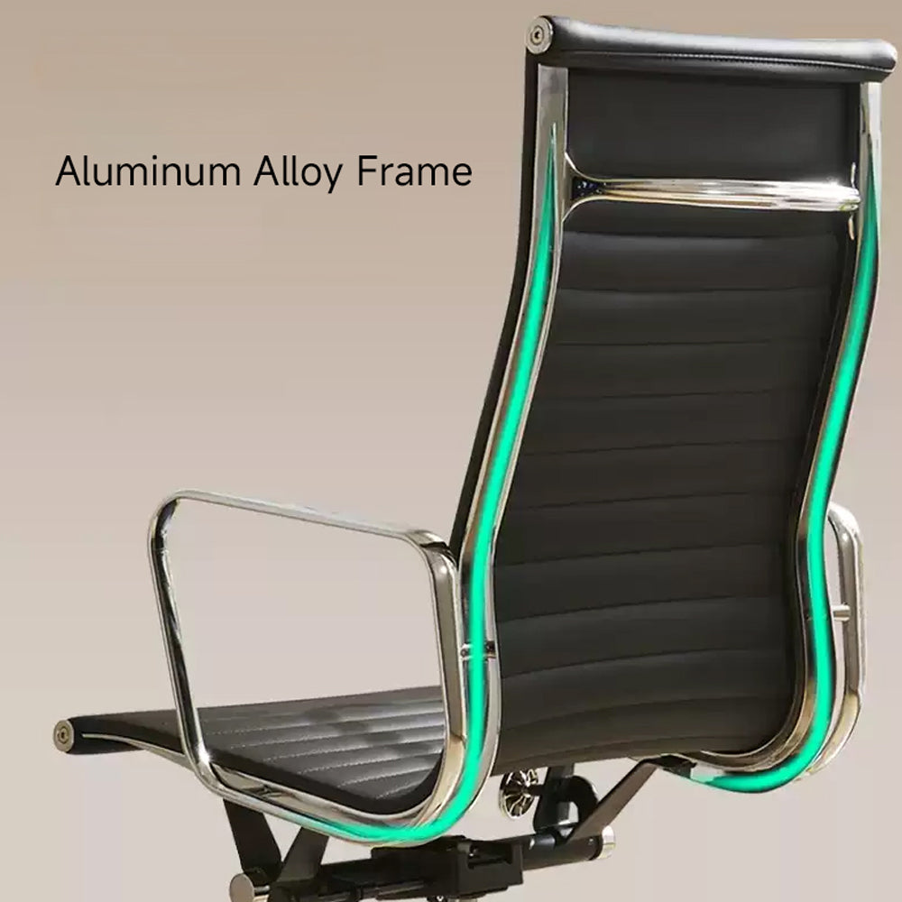 Ergonomic Black Leather Study Chair