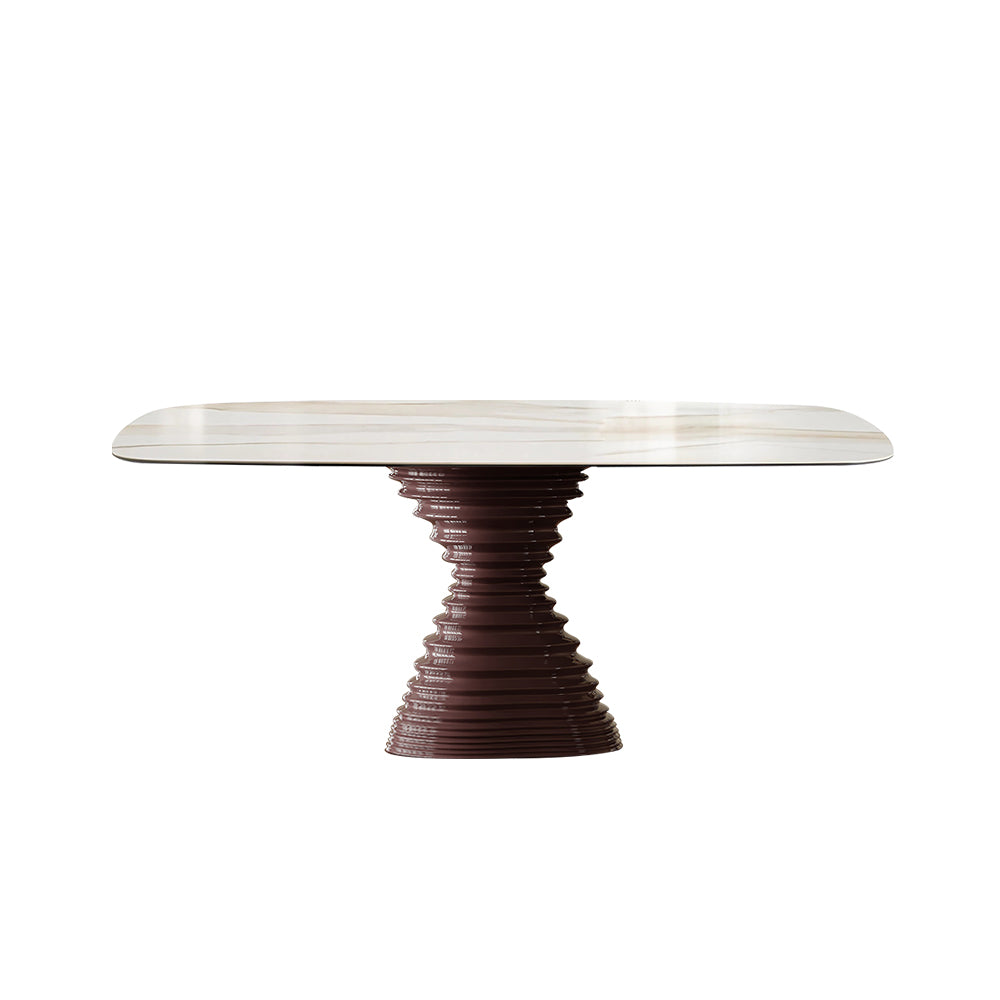 Modern Simplicity Luxury Stone Rectangle Dining Table with Fiberglass Base