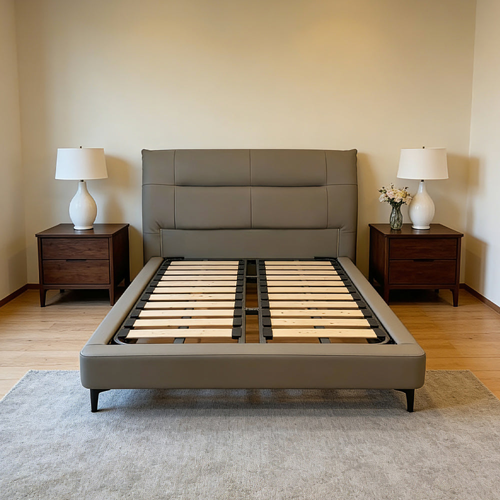 Comfortable and Stylish Genuine Leather Bed Frame