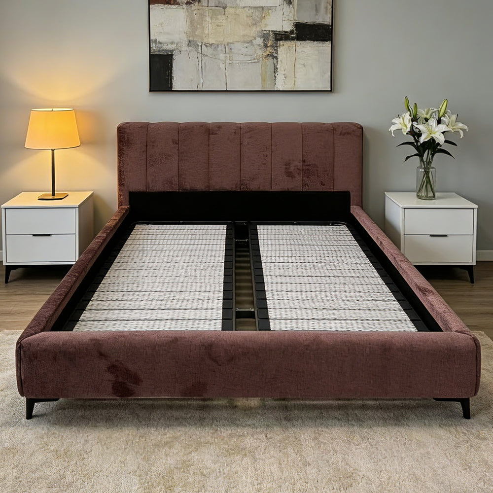 Chenille Upholstered Bed Frame