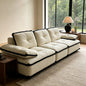 Cream Deep Seat Sectional Sofa with Black Contrast Piping