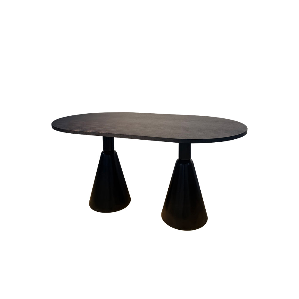 Sleek Black Oval Dining Table/1.6M