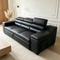 Black Leather Convertible Sectional Sofa Bed