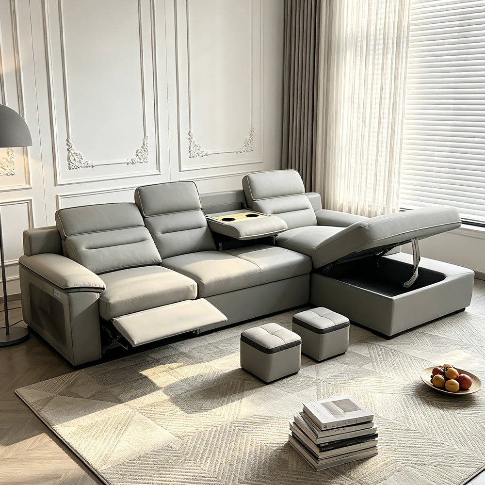 Luxury Electric Recliner Sectional Sofa with Storage