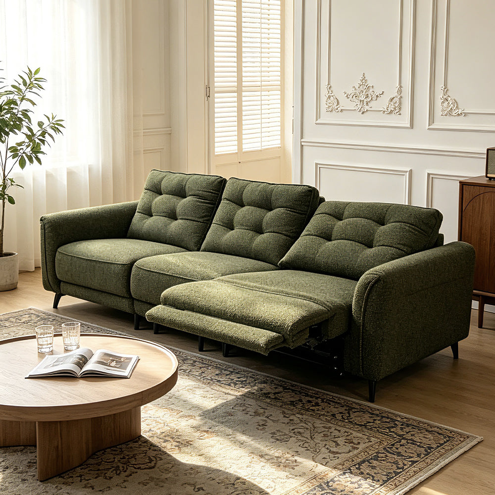 Olive Green 3-Seater Teddy Fleece Sofa