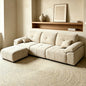 Modern Modular Beige Sectional Sofa With Ottoman