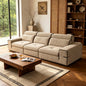 Modern Beige Upholstered 3-Seater Sofa