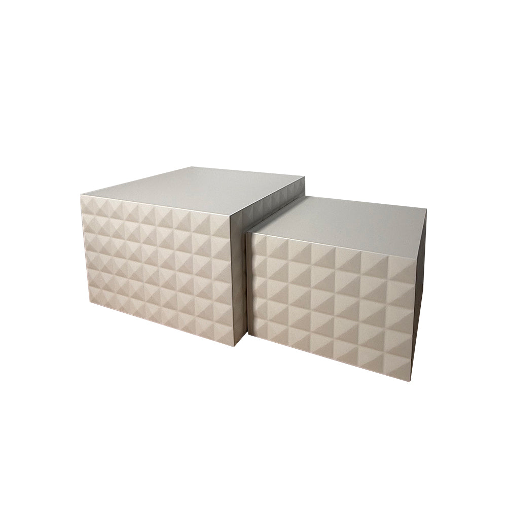 Multi-layer Solid Wood Geometric Patterned Coffee Table