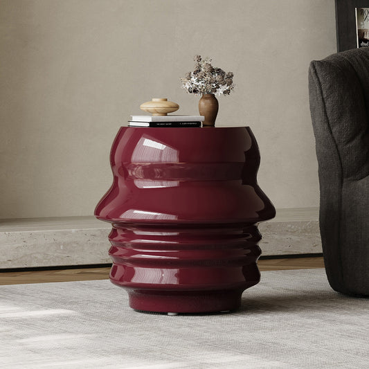 Wavy Form Red Round Cabinet