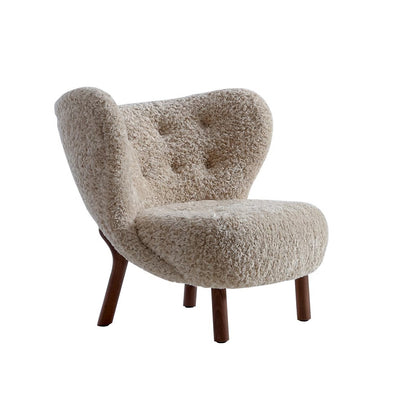 Creamy White Lamb Fur Lounge Chair