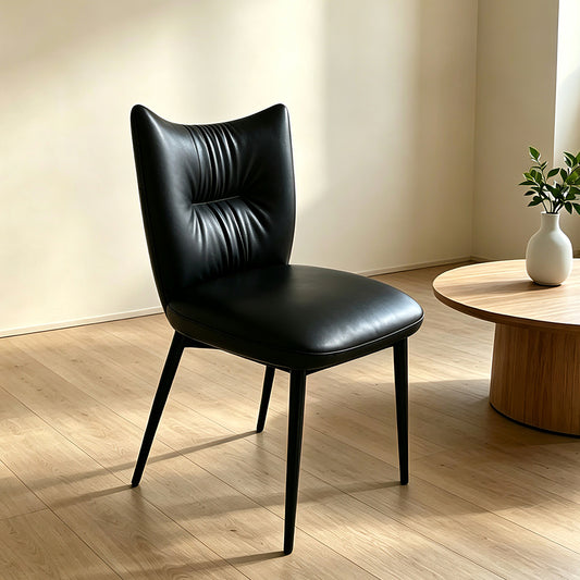 Modern Upholstered Dining Chair with Curved Backrest