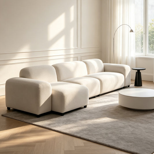 Cloud Boucle Modular L-Shaped Sectional Sofa