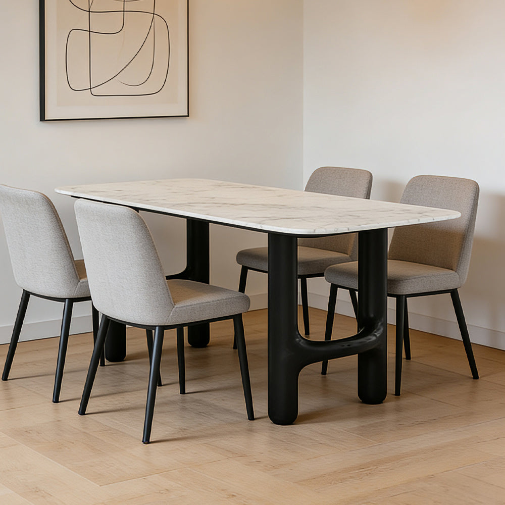 Luxury Stone Elegance Dining Table with Unique Leg Design
