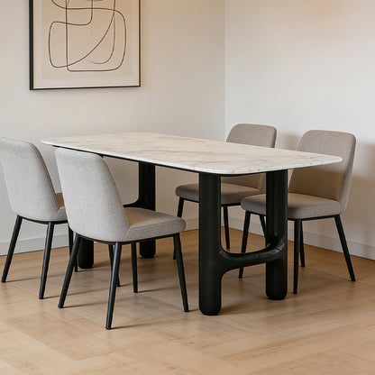 Luxury Stone Elegance Dining Table with Unique Leg Design