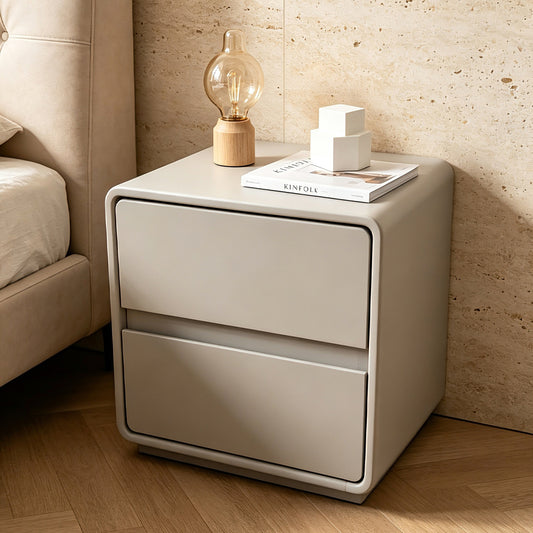 Cream Style PU Leather Bedside Table