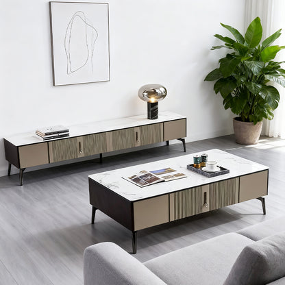 Modern Minimalist Coffee Table and TV Stand Combo