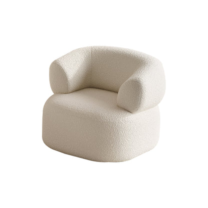 Creamy Teddy Velvet Armchair