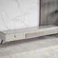 Elegant Modern TV Stand With Slate Top And Gold Handle