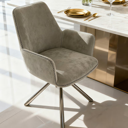 Velvet Fabric Elegance Swivel Dining Chair