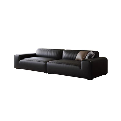 Bold Black Leather Sofa/2.8M