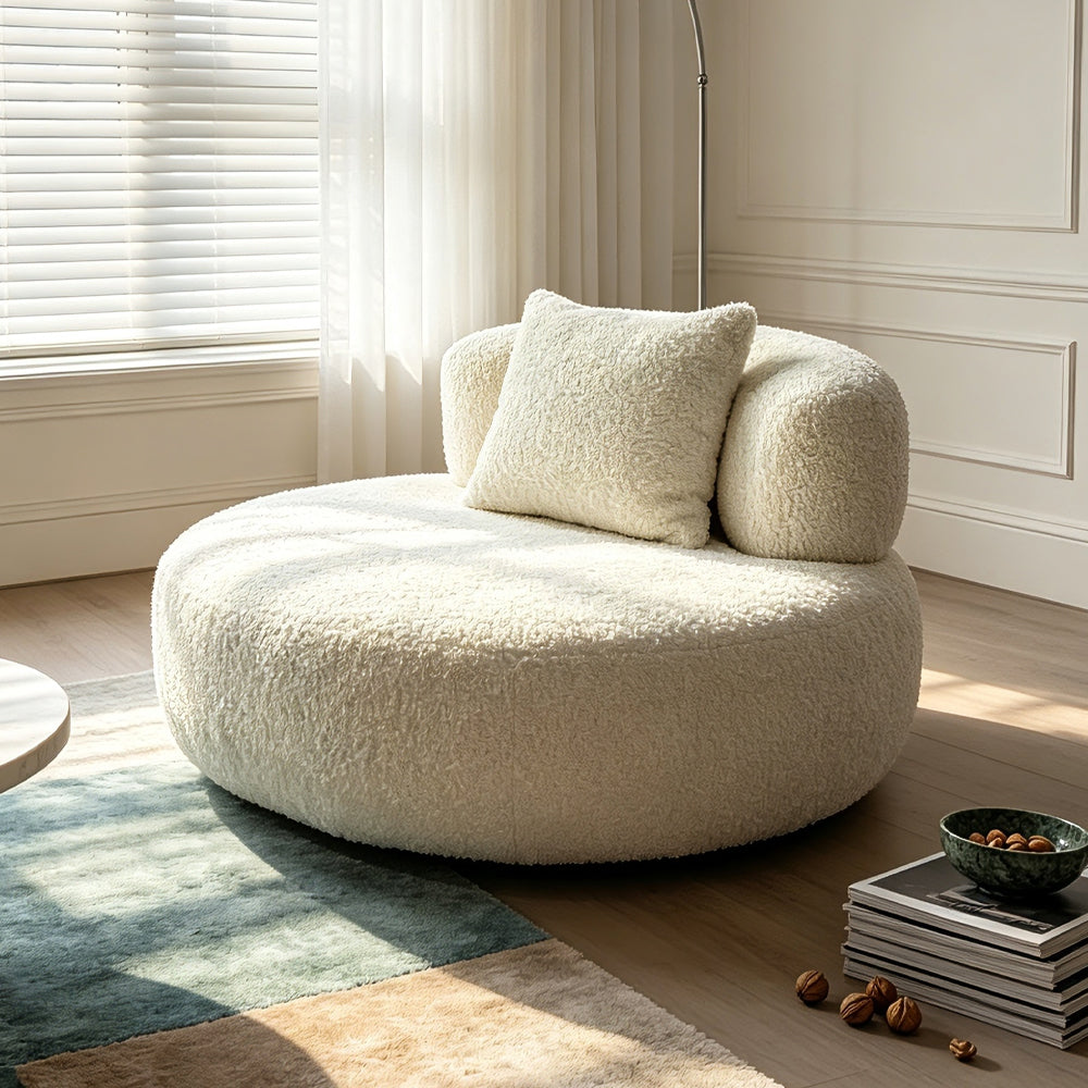 Bouclé  Round  Single Sofa