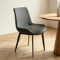 Modern Minimalist Charcoal Grey Faux Leather Dining Chair