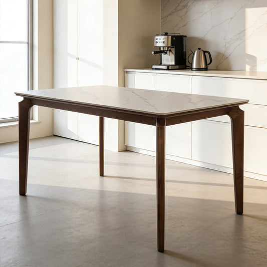 Modern Slate Top Dining Table With Tapered Legs/1.4M