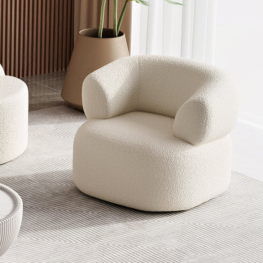 Creamy Teddy Velvet Armchair