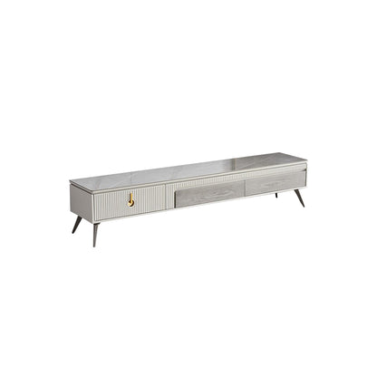 Elegant Modern TV Stand With Slate Top And Gold Handle