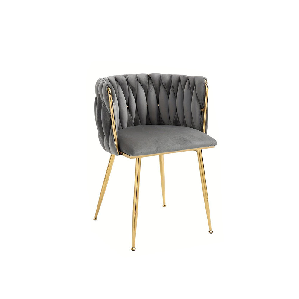 Velvet Dining Chair With Gold Leg