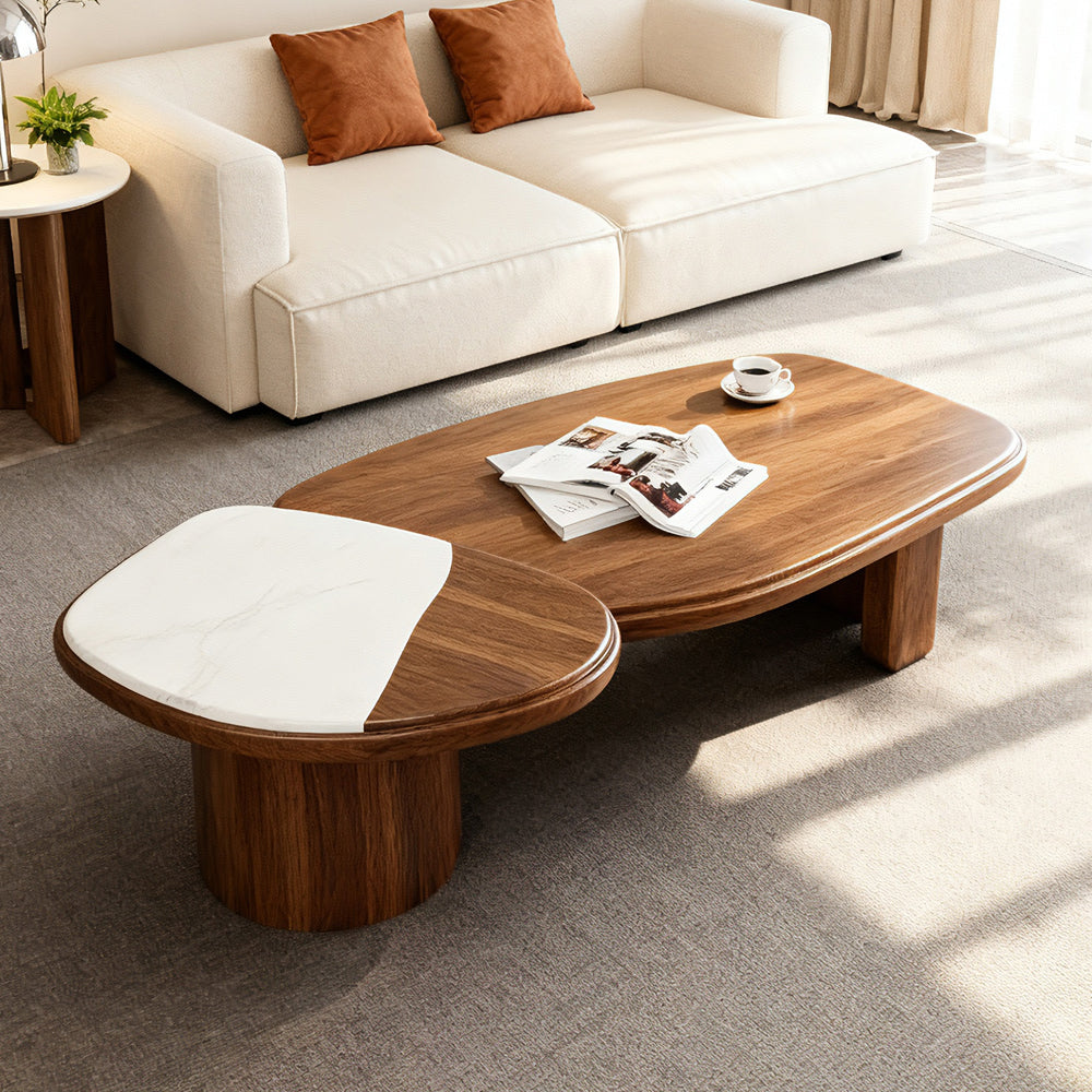Split Block Table Split Design Wooden Coffee Table – Furnico Furniture