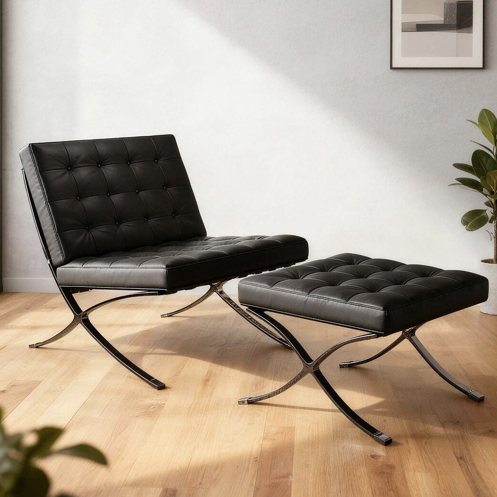 Modern Style Lounge Chair with Ottoman