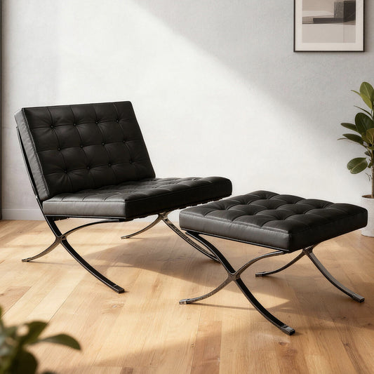 Modern Style Lounge Chair with Ottoman