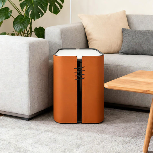 Orange Saddle Leather Cabinet