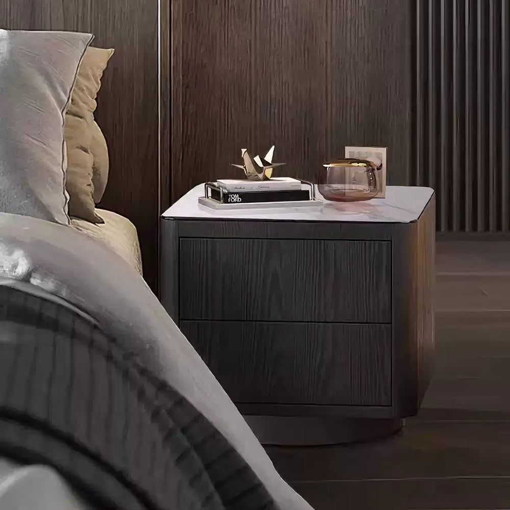 Urban Chic Slate Top Storage Bedside Table