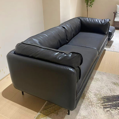 Black Oil Wax Leather Sofa