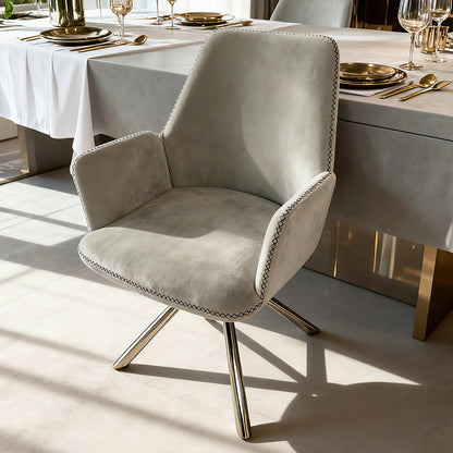 Velvet Fabric Elegance Swivel Dining Chair