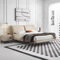 Beige Elephant Ear Design Leather Bed Frame