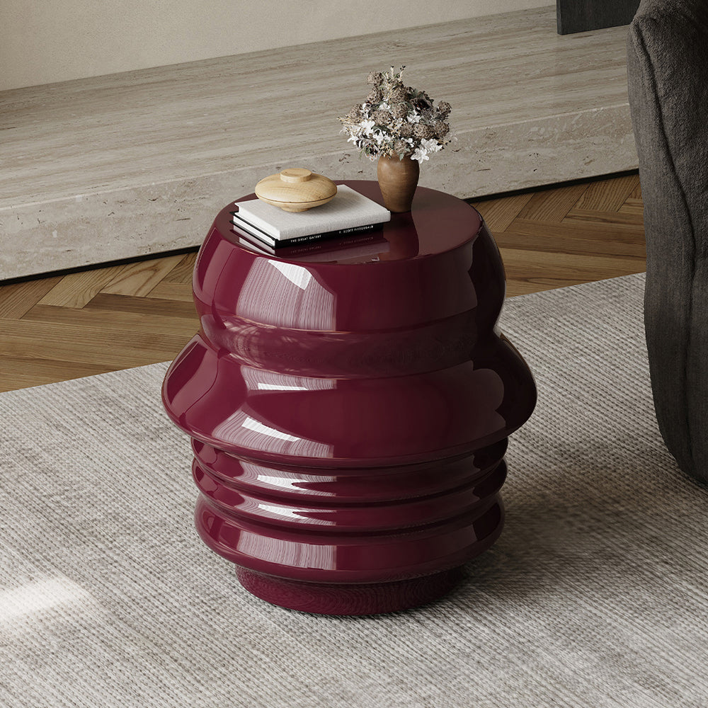 Wavy Form Red Round Cabinet