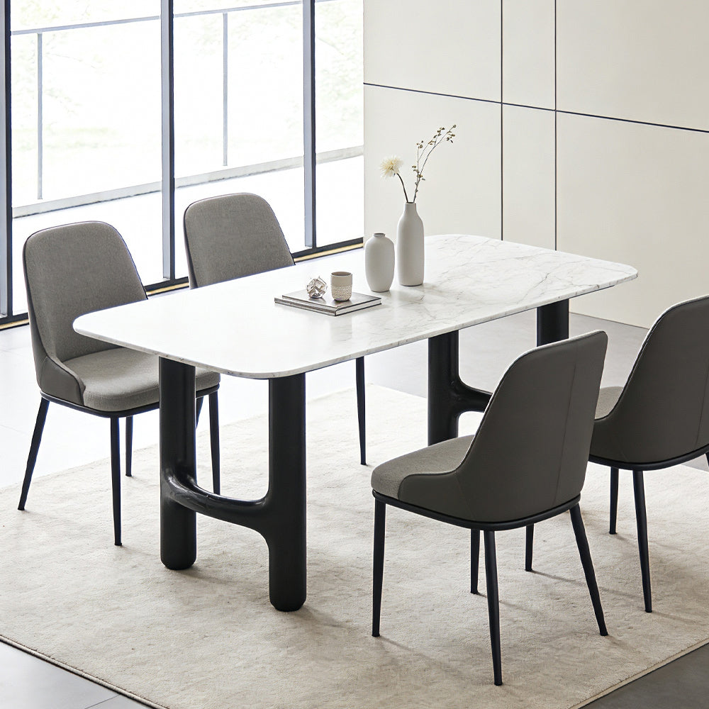 Luxury Stone Elegance Dining Table with Unique Leg Design