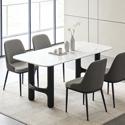 Luxury Stone Elegance Dining Table with Unique Leg Design