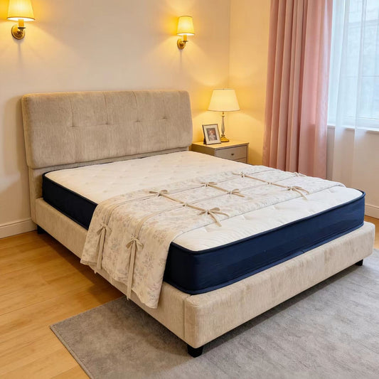 Chenille Puff Pastry Bed Frame