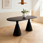 Sleek Black Oval Dining Table/1.6M