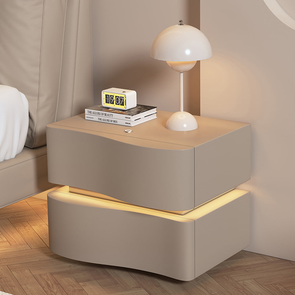 Two-tier Gray Bedside Table