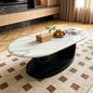 Black Sculptural Base Slate Top Coffee Table